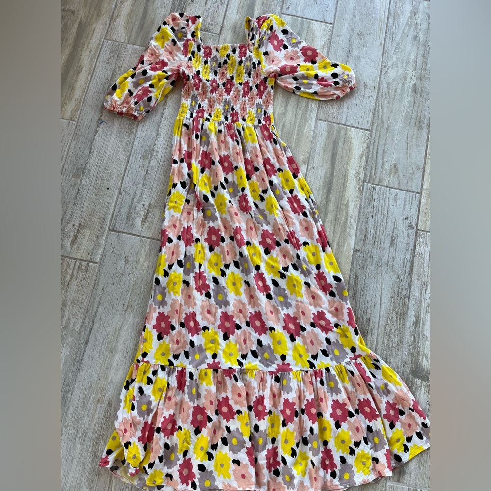 Floral Maxi Dress with Puff Sleeves